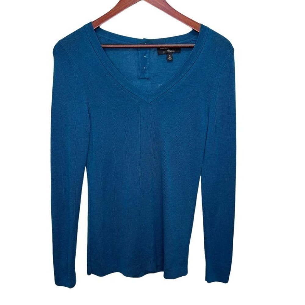 BANANA Republic Merino Wool Vneck Long Sleeve Sweater Size Medium